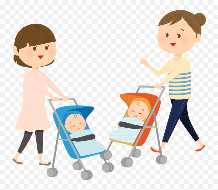 Pushing Babies In Strollers Clipart Emoji,Babies Clipart
