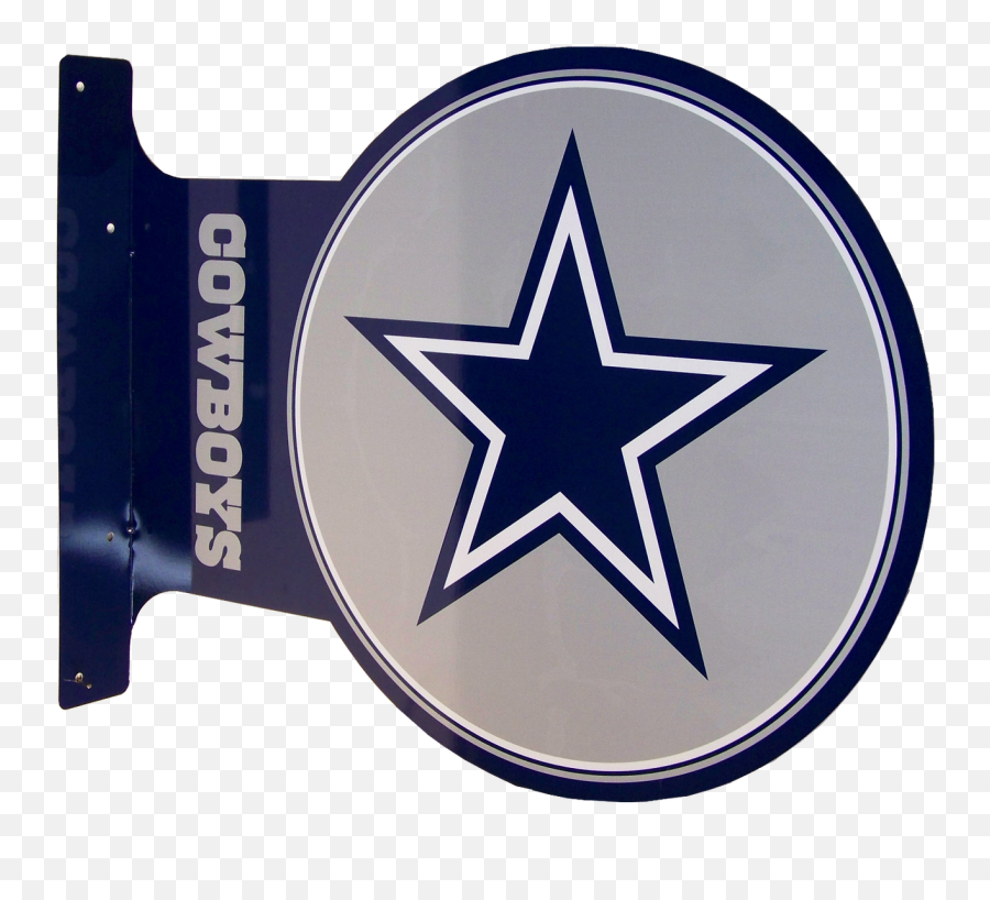Dallas Cowboys Footbal Flanged Double Sided Sign - Dallas Cowboys Star Logo Emoji,Dallas Cowboys Logo
