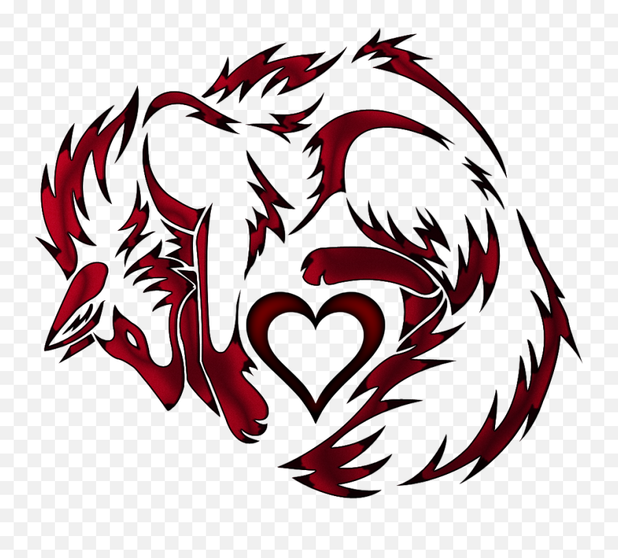 Heart Wolf - Clipart Best Clipart Best Clipart Best Fox Tattoo Designs Emoji,Wolf Clipart