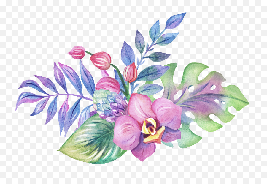 Tropical Leaves Clipart Orchids Clipart Tropics Greens By - Decorative Emoji,Tropical Leaf Clipart