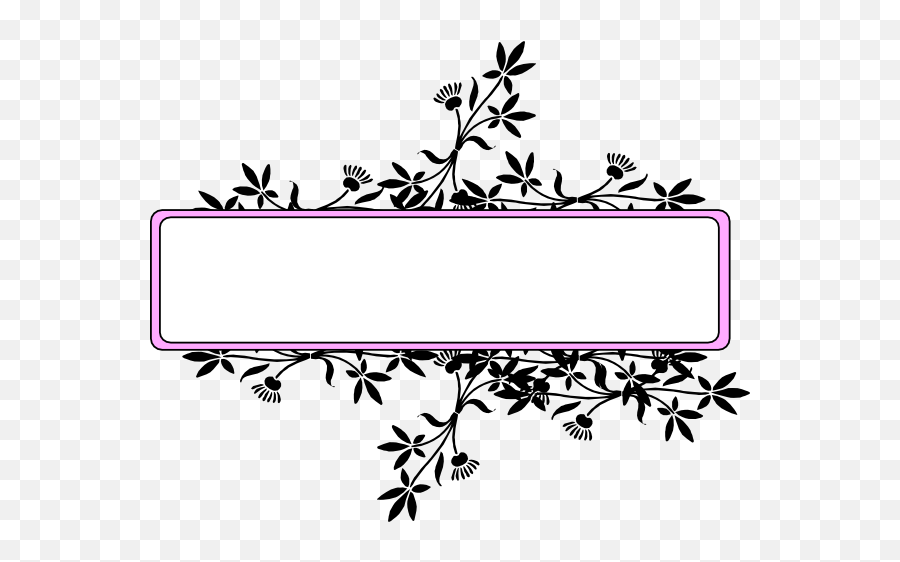 Flower Frame Black And Pink Clip Art At Clkercom - Vector Black Floral Frame Clipart Emoji,Floral Frame Clipart