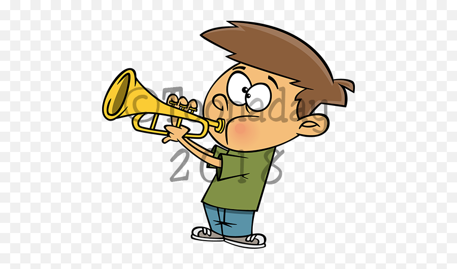 Download Play The Trumpet Clipart - Playing Trumpet Clipart Emoji,Trumpet Clipart