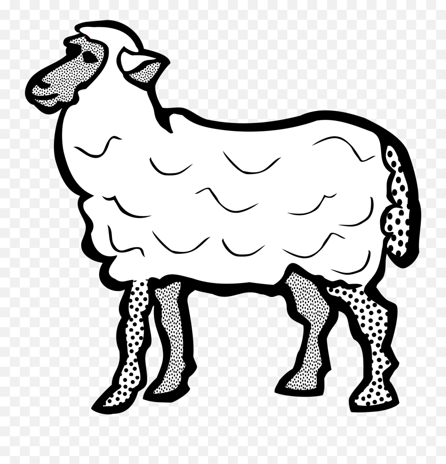 Black And White Drawing Of A Cartoon Farm Sheep Free Image Emoji,Farm Clipart Black And White