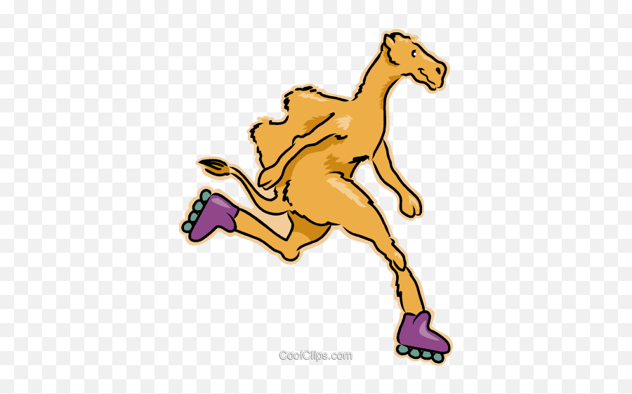 Rollerblading Camel Royalty Free Vector Clip Art - Free Cartoon Camel Emoji,Camel Clipart