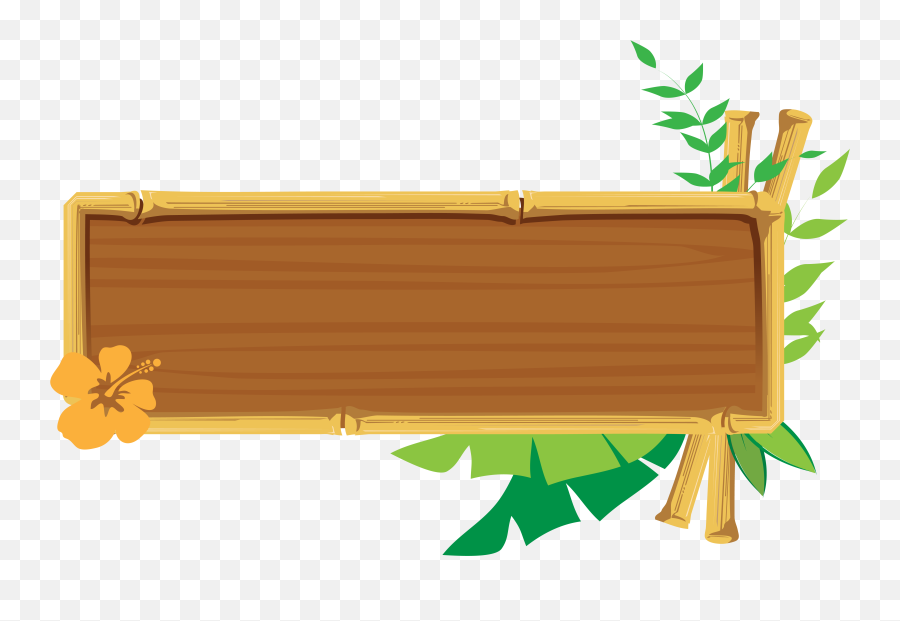 Hawaiian Clipart Leaves Hawaii Picture 1306806 Hawaiian - Vector Wooden Board Png Emoji,Hawaiian Clipart
