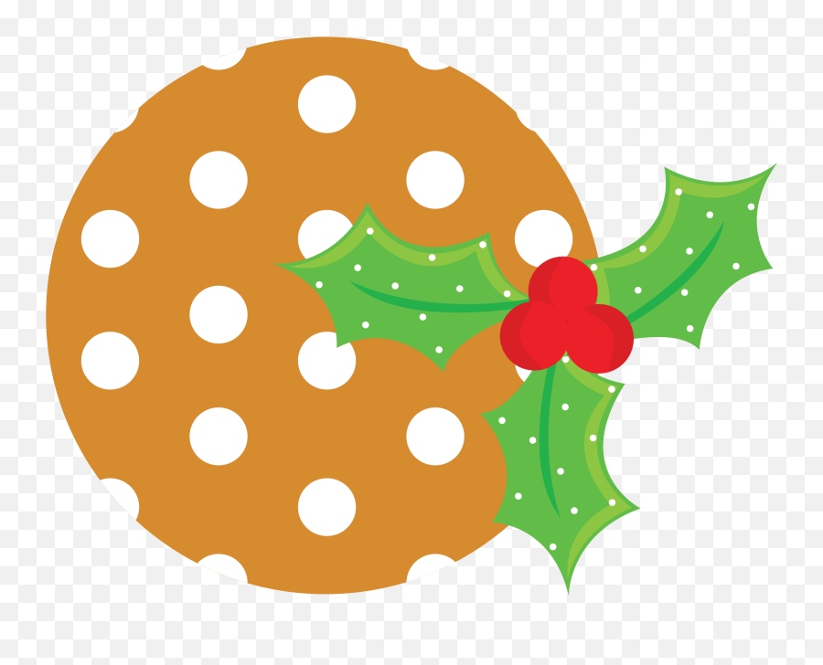 Christmas Cookie And Holly Clip Art - Illustration Png Holly Emoji,Christmas Cookie Clipart