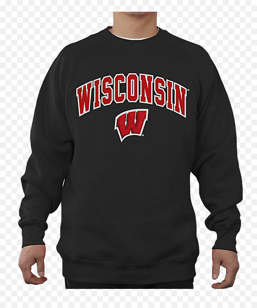 Black Embroidered University Of Wisconsin Badgers Button Up - Stanford Crewneck Emoji,University Of Wisconsin Logo