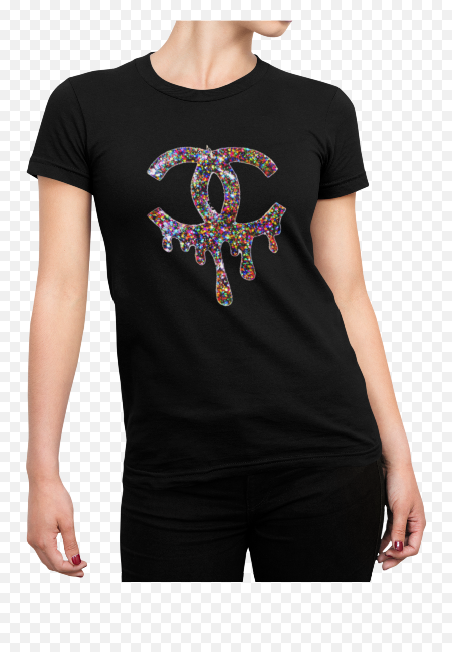 Chanel Candy Graffiti Black U2013 Sixth Avenue Shop - Geeky T Shirt Prints Emoji,Chanel Logo T Shirts