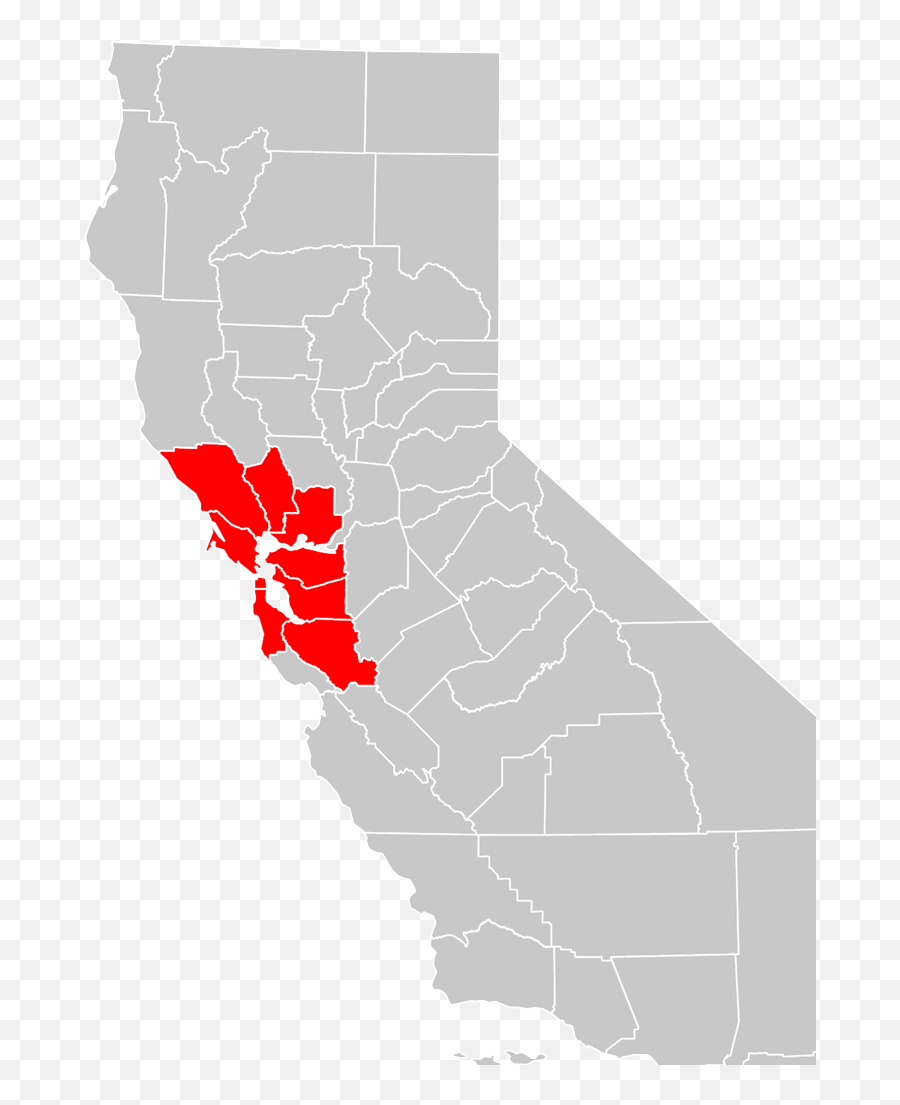 California Bay Area County Map Svg Vector California Bay Emoji,California Map Png