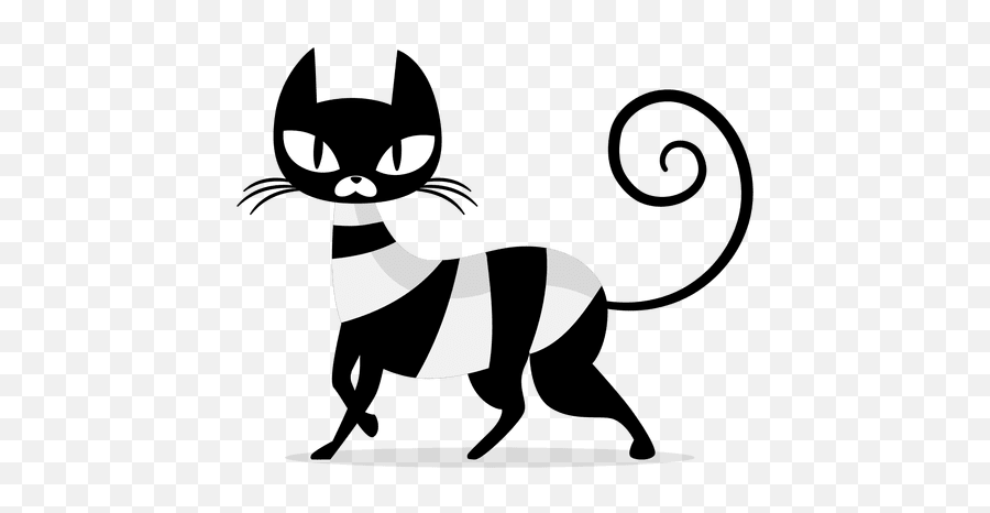Elegant Black Cat Cartoon - Elegant Cat Cartoon Emoji,Black Cat Transparent