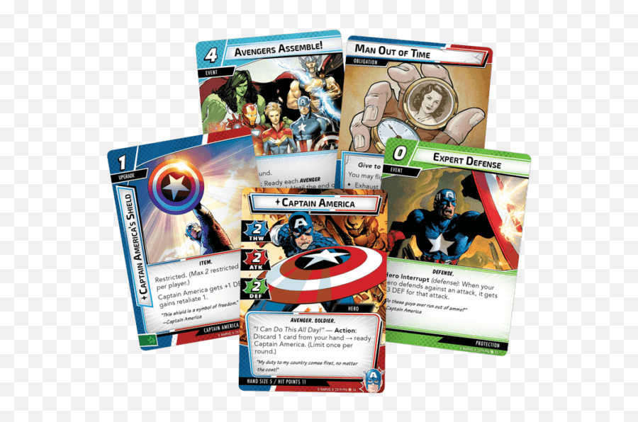 Captain America Protection U0026 Ms Marvel Aggression Decks - Marvel Champions Lcg Emoji,Captain America Shield Png