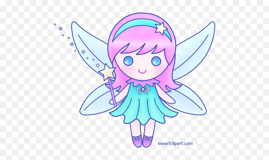 Cute Pink Fairy Version 2 Free Clip Art - Clip Art Of Fairy Emoji,Fairy Clipart
