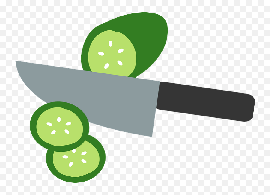 Kitchen Knife Is Cutting A Cucumber Clipart Free Download Emoji,Chef Knife Clipart