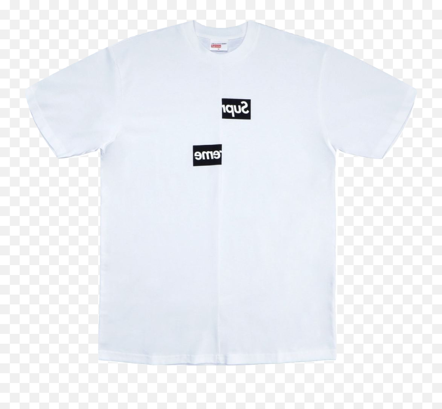 Supreme Comme Des Garcons Shirt Split - Comme Des Garcons Shirt Split Box Logo Tee White Emoji,Supreme Box Logo Tee