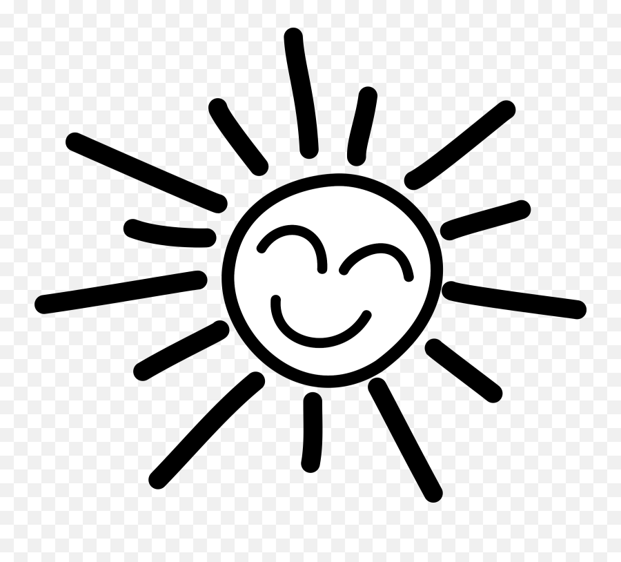 Best Sun Clipart Black And White - Outline Sun Clip Art Emoji,Sun Clipart