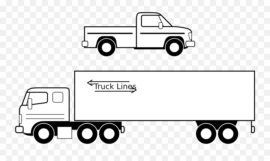 White Semi Truck Clipart Black - Truck Images Clip Art Black And White Emoji,Truck Clipart
