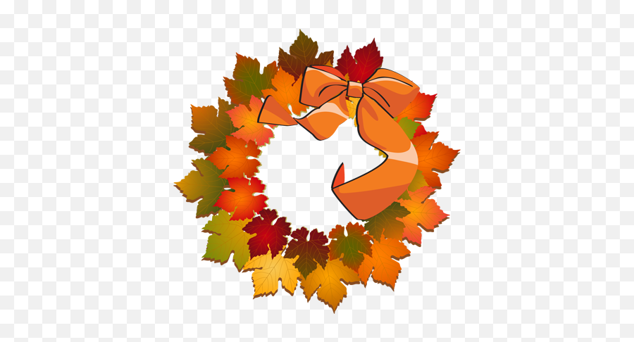 Fall Wreath Clipart - Thanksgiving Wreath Clip Art Emoji,Wreath Clipart