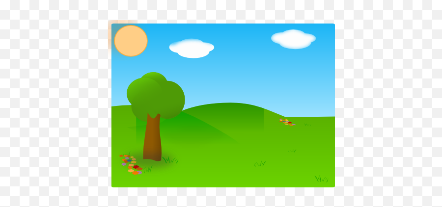 Farm Scene 1 Clip Art At Clker - Grass An Sky Clipart Emoji,Farm Clipart