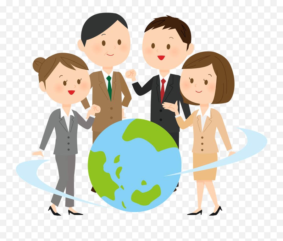 Persons In Global Business Clipart - Business Persons In Cartoon Emoji,Business Clipart