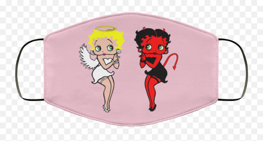 Betty Boop Angel Devil Face Mask Printed In The Usa Emoji,Devil Face Png