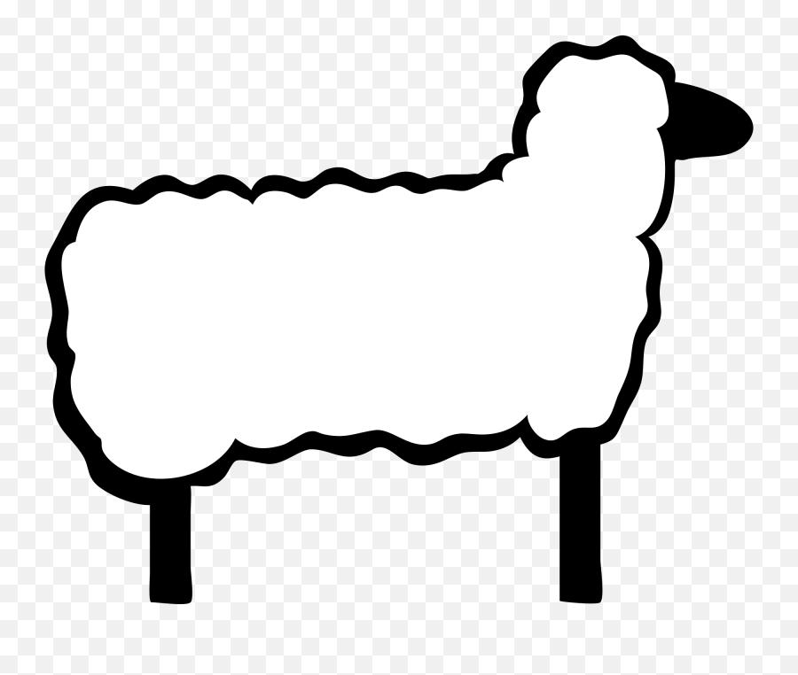White Sheep Lamb Clipart Black - Sheep Outline Transparent Emoji,Lamb Clipart