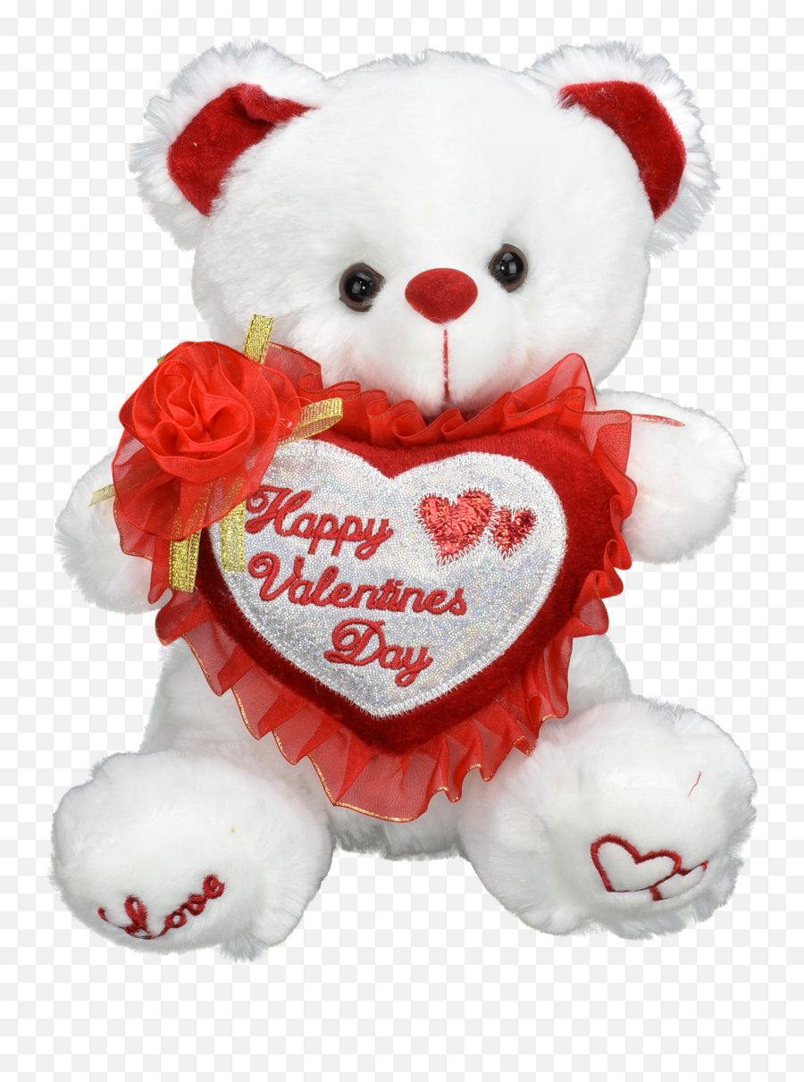 Valentines Day White Teddy Bear Plush Emoji,Happy Valentines Day Transparent