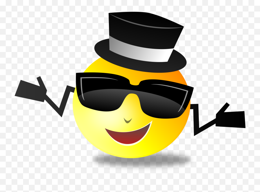Cool Dapper Shruggy Smiley Clipart - Transparent Cool Png Emoji,Cool Clipart