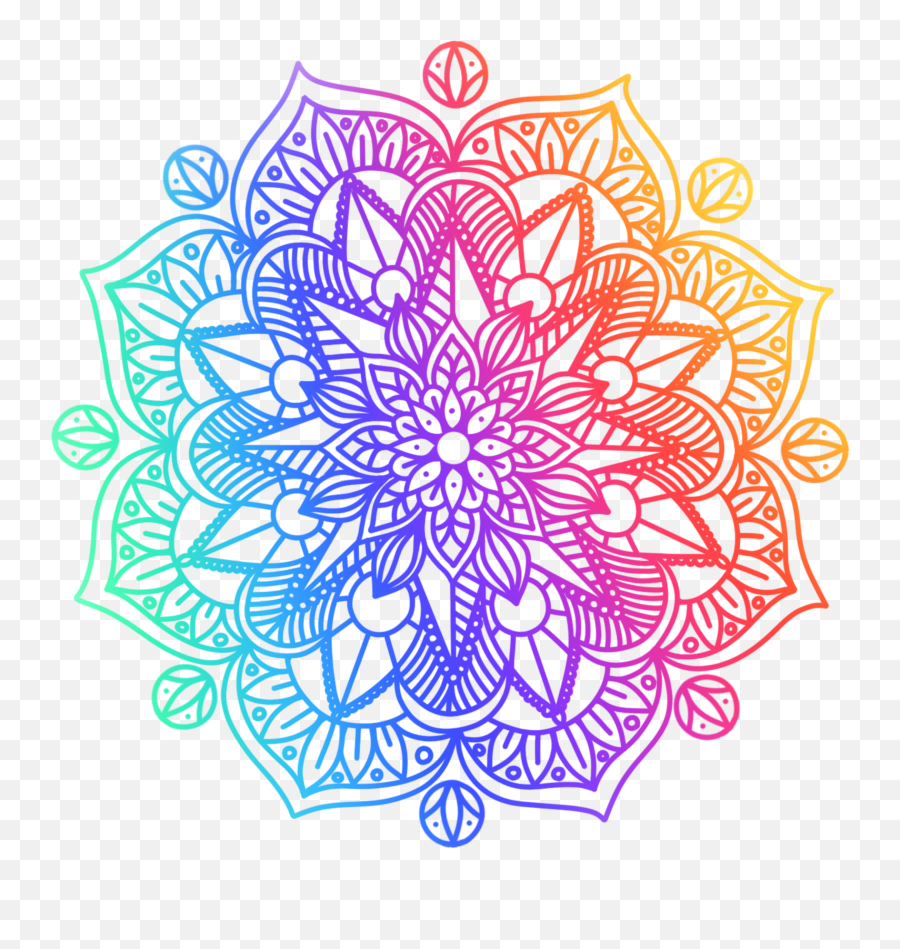 Clipart Mandala Transparent Png Image - Colorful Transparent Background Mandala Emoji,Mandala Png