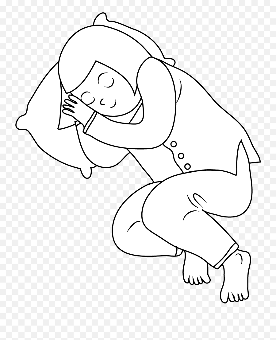 Little Black Girl Sleep Clipart Clip - Nap Black And White Clip Art Emoji,Sleep Clipart