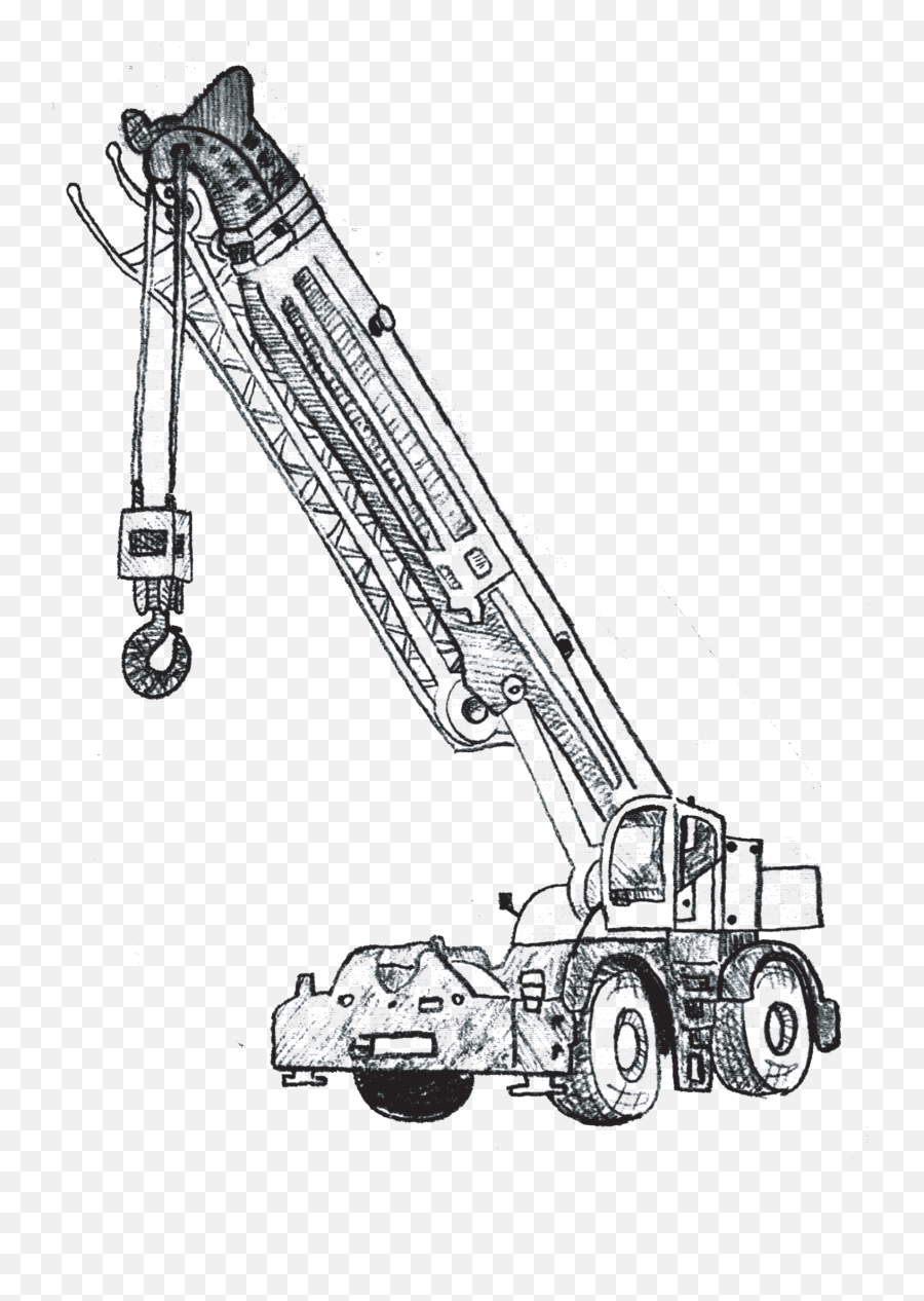 Crane Clipart Crawler Crane - Rough Terrain Crane Easy Drawing Emoji,Crane Clipart
