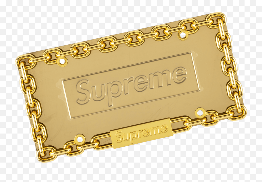 Supreme Chain License Plate Frame Fw 18 - Su5783 Solid Emoji,Chain Transparent