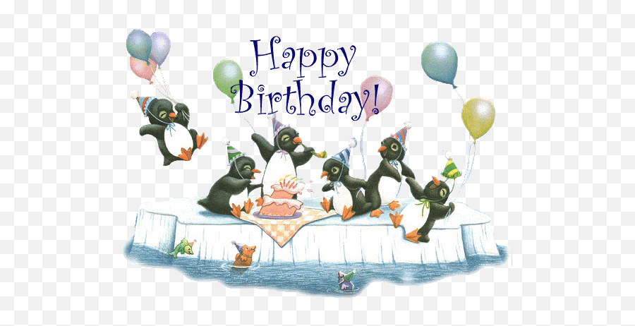Happy Birthday Penguin Gif - Happy Birthday Puffin Gif Emoji,Clipart Penquin