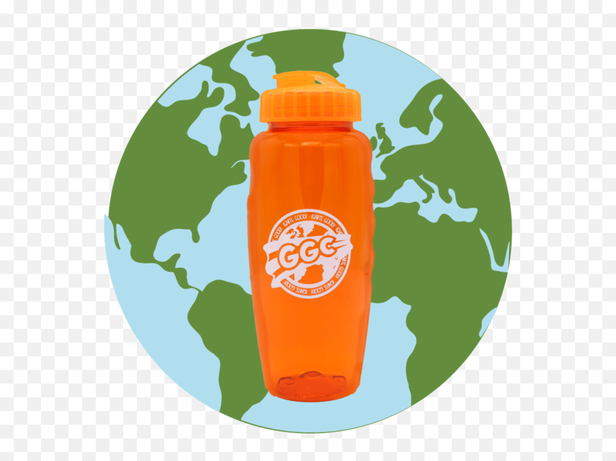 Ggc Water Bottle - World Map Emoji,Water Bottle Transparent