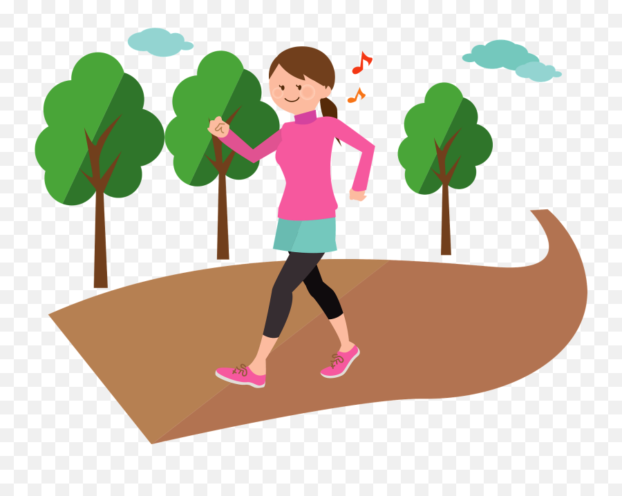 Woman Is Walking For Exercise Clipart - Jogging Clipart Emoji,Exercise Clipart