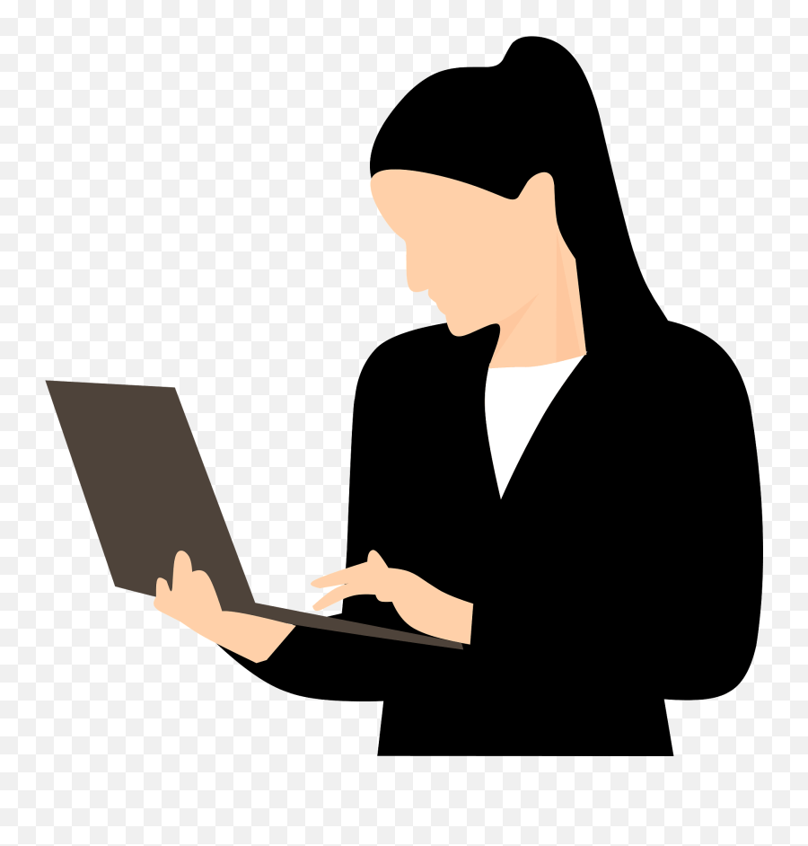 Student With The Laptop Clipart - Student On Laptop Clipart Emoji,Laptop Clipart
