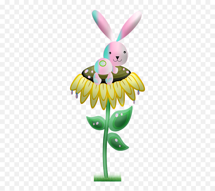 Free Photo Easter Bunny Easter Bunny Bunny On Flower - Happy Emoji,Easter Bunny Png