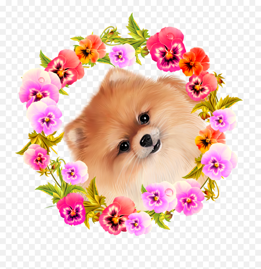 Puppies And Flowers Clipart Set1 Cute Puppy Dog Clipart - Northern Breed Group Emoji,Dog Clipart