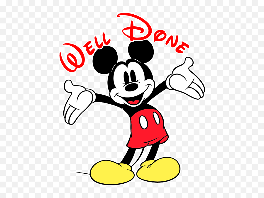 Ponyo Png - Well Done Old Fashion Mickey Mouse 2093180 Disney Well Done Card Emoji,Mickey Head Png