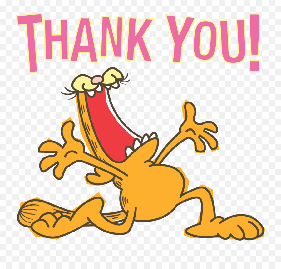 Garfield Line Stickers - Stiker Whatsapp Thank You Emoji,Garfield Png