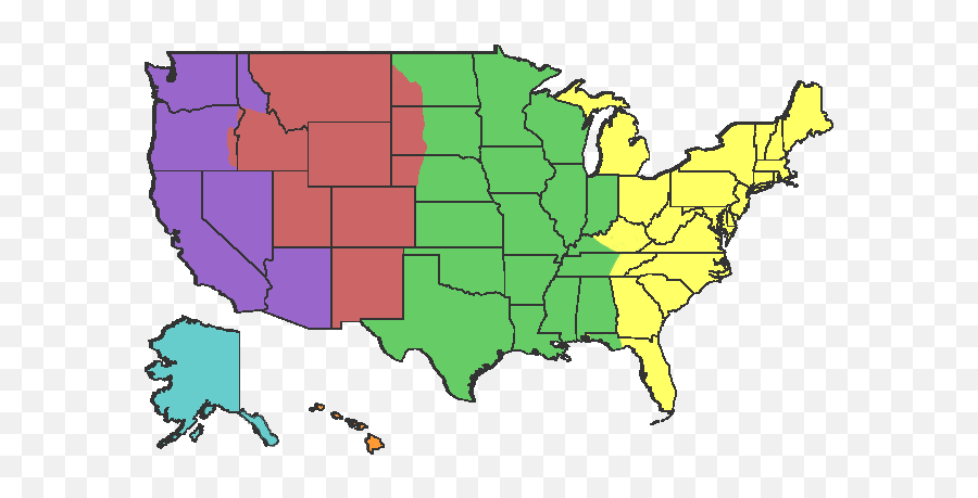 United States Map Time Zones Emoji,Us Maps Clipart