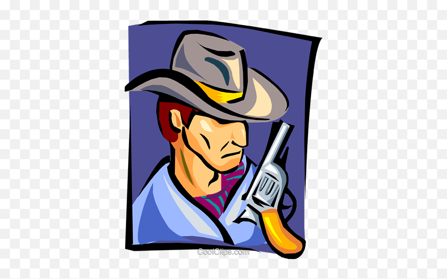 Cowboy Bust - Cartoon Royalty Free Vector Clip Art Emoji,Free Cowboy Clipart