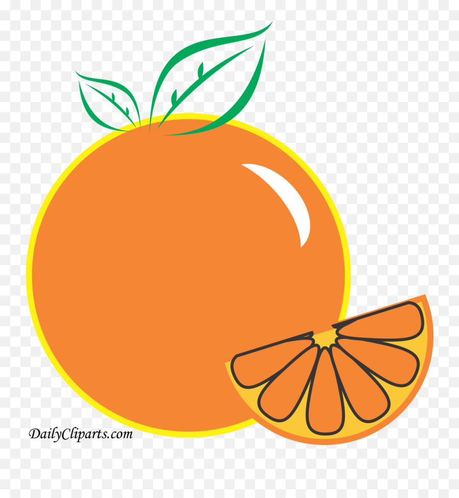 Orange Fruit With Piece Design Clipart Image For Kids Learning Emoji,Learn Clipart