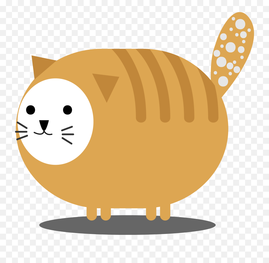 Whiskers Cat Tiger Clip Art - Fat Cat Icon Vector Png Emoji,Cat Icon Png