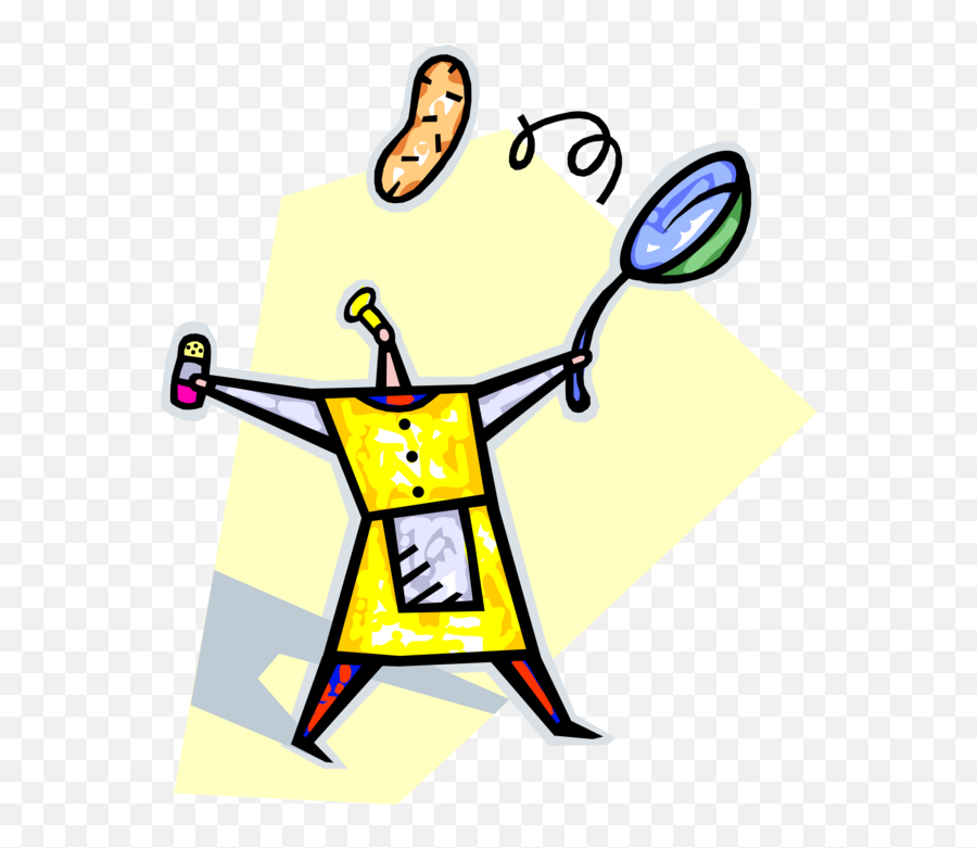 Restaurant Chef Flips Pancake - Vector Image Emoji,Crepe Clipart