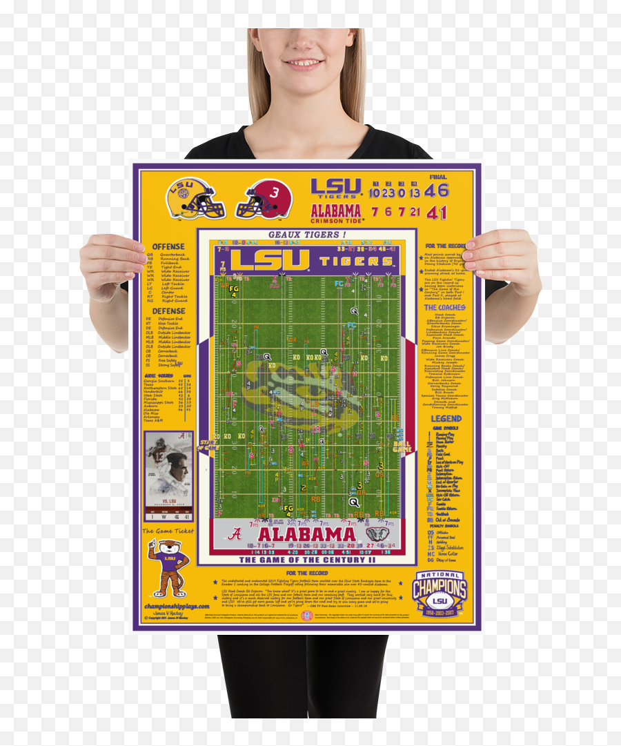Championship Plays - Lsu Football Posters Poster Emoji,Lsu Tigers Logo