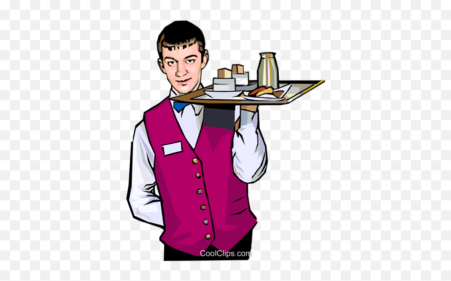 Room Service Royalty Free Vector Clip - Room Service Waiter Clipart Emoji,Service Clipart