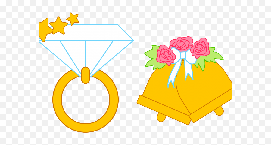 Wedding Cake Clipart Bells And Ring - Clip Art Transparent Clip Art Emoji,Bells Clipart