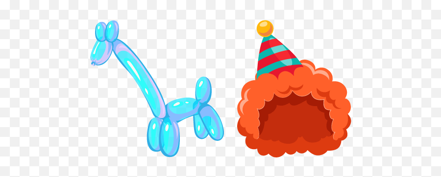 Clown And Giraffe Balloon Cursor U2013 Custom Cursor Browser - Dot Emoji,Clown Wig Png