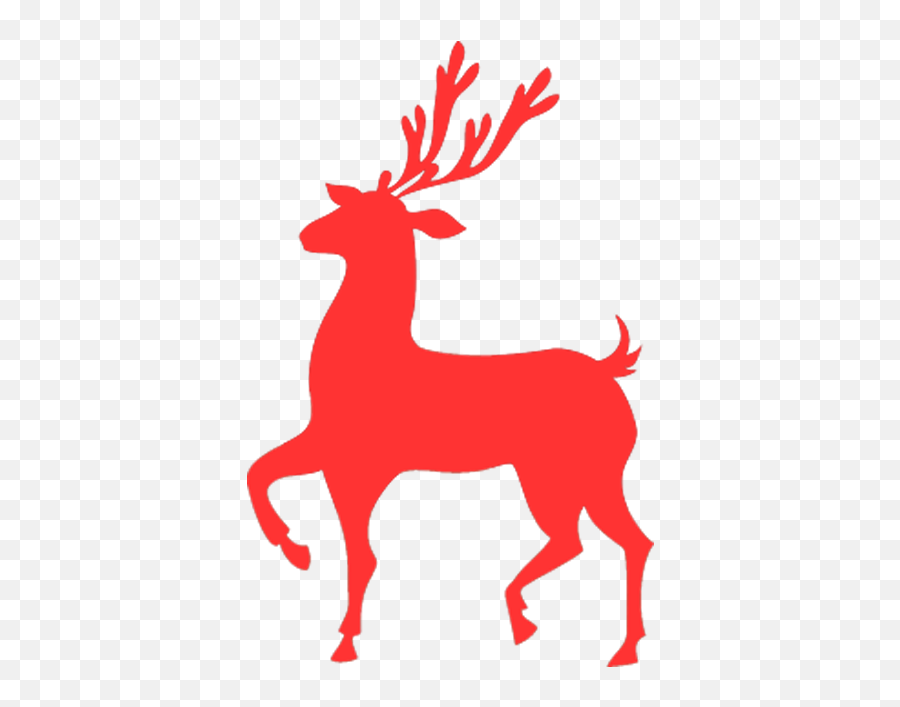 Rudolph Reindeer Santa Claus Christmas - Red Christmas Christmas Red Reindeer Silhouette Emoji,Santa And Reindeer Clipart
