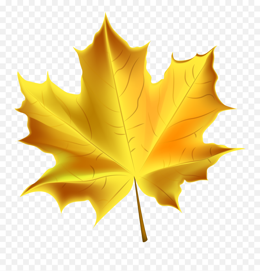 Beautiful Yellow Autumn Leaf Clipart - Yellow Leaf Emoji,Beautiful Clipart